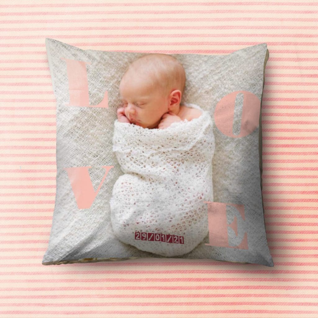 cushion with baby picture