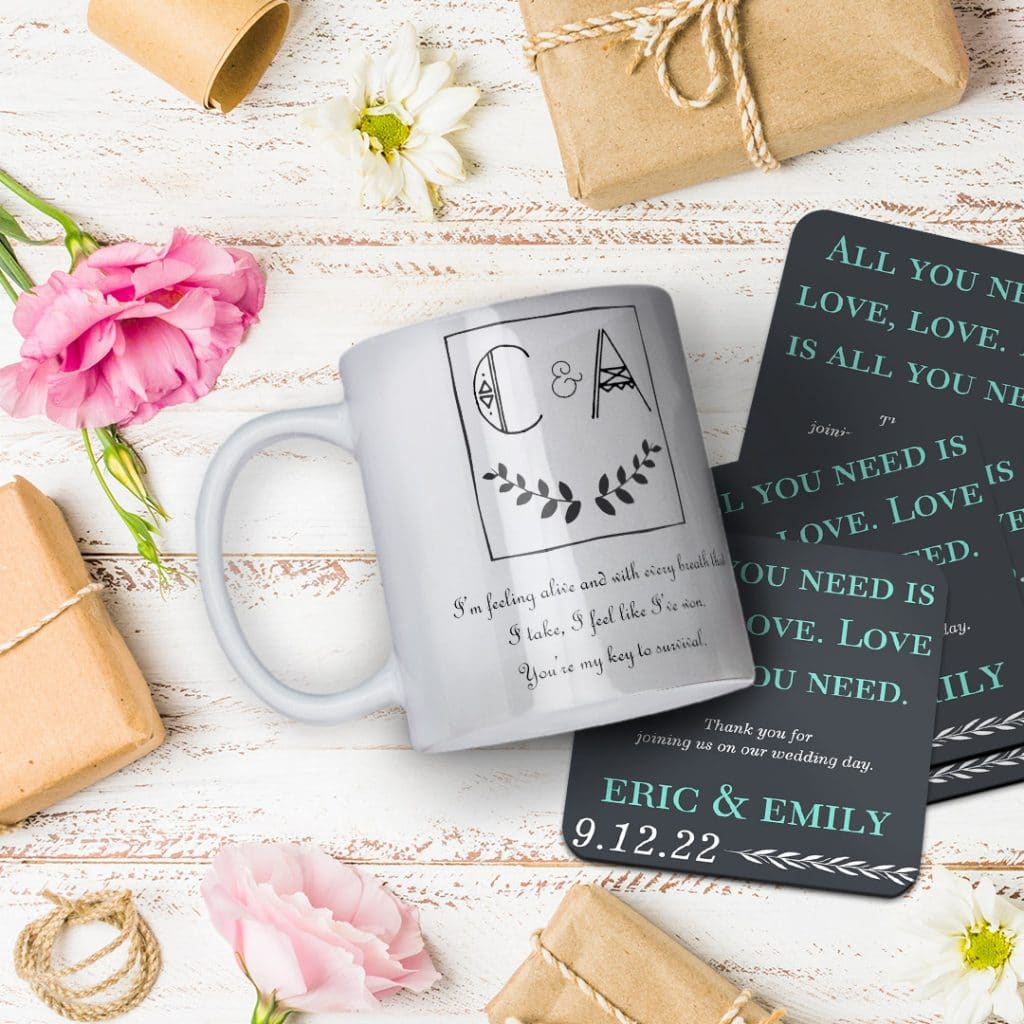 Create personalised wedding gifts with meaningful wedding quotes