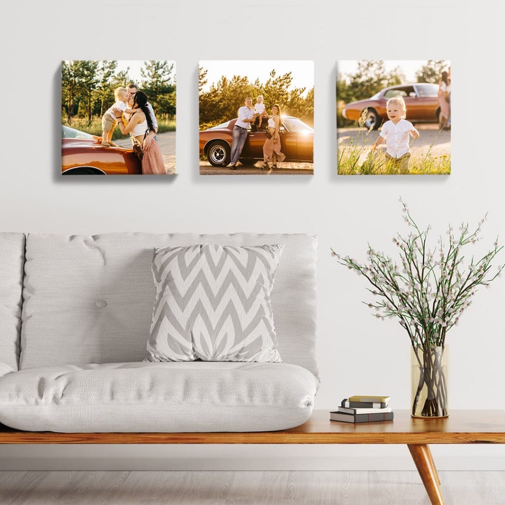 a set of 3 canvases showing local shots from mini break