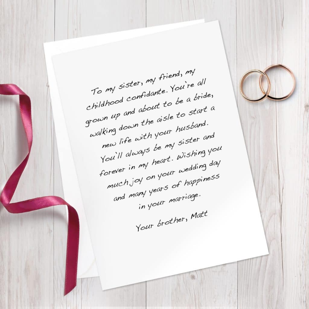Personalised Card Brother Of The BRIDE Wedding Thank You Card Special Brother 