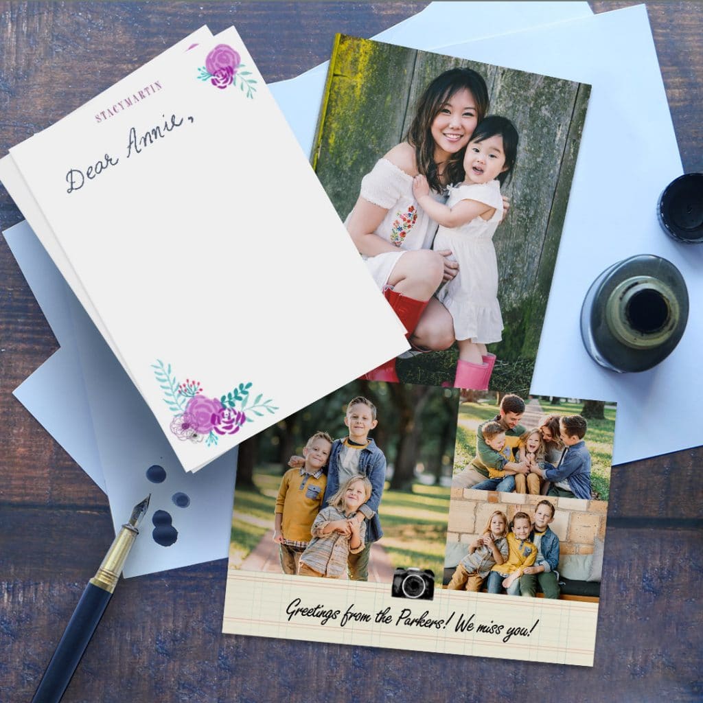 personalised stationery and postcards with printed mini break photos