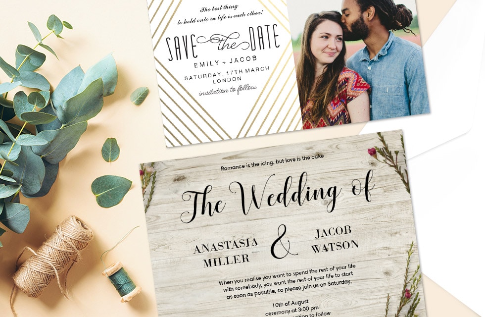 Customise wedding cards with sentimental sayings