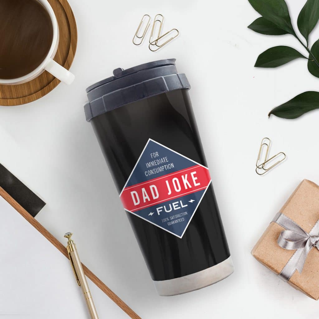 Customise a travel mug for Dad with photos or text