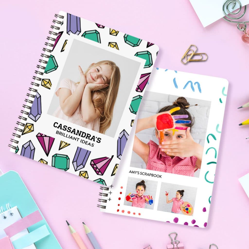 personalised notebook journals printed with photos