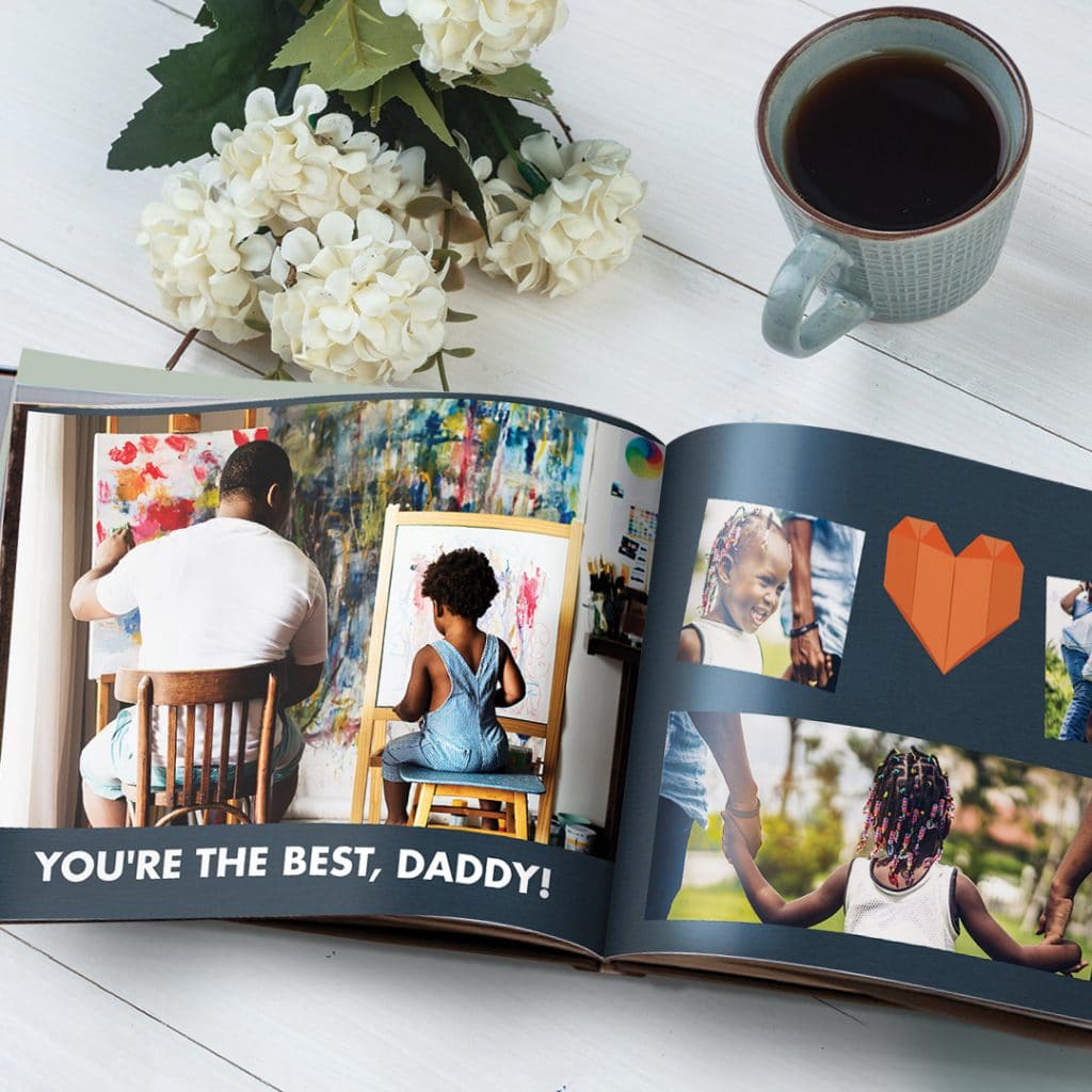 Best dad ever photo book shown as Father's Day gift