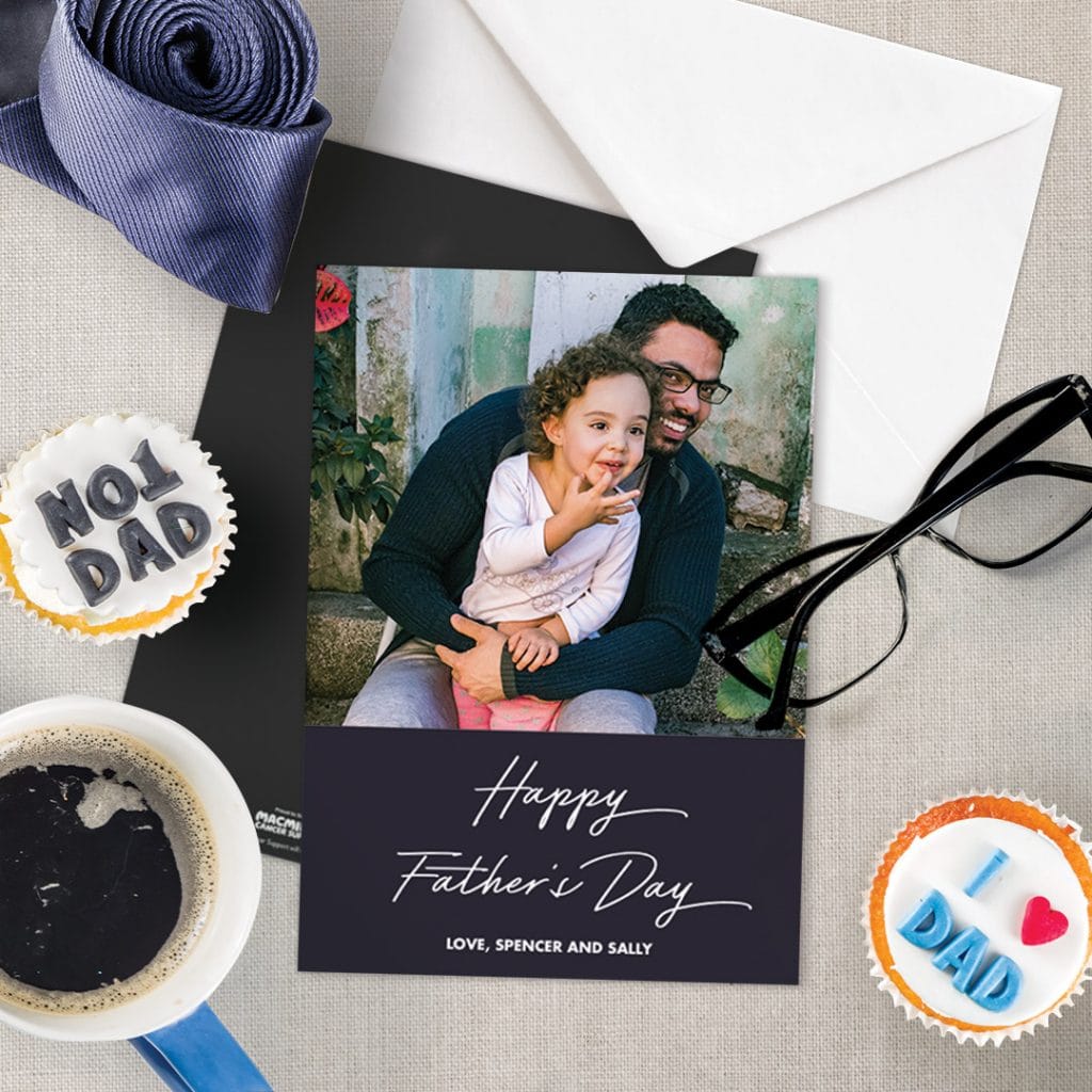 happy father’s day card customised with photo