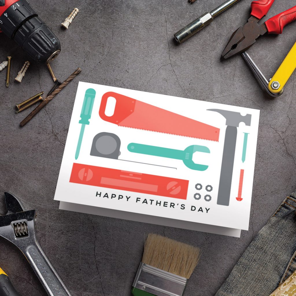 Handyman Dad card you can customise for Father's Day with no photo needed