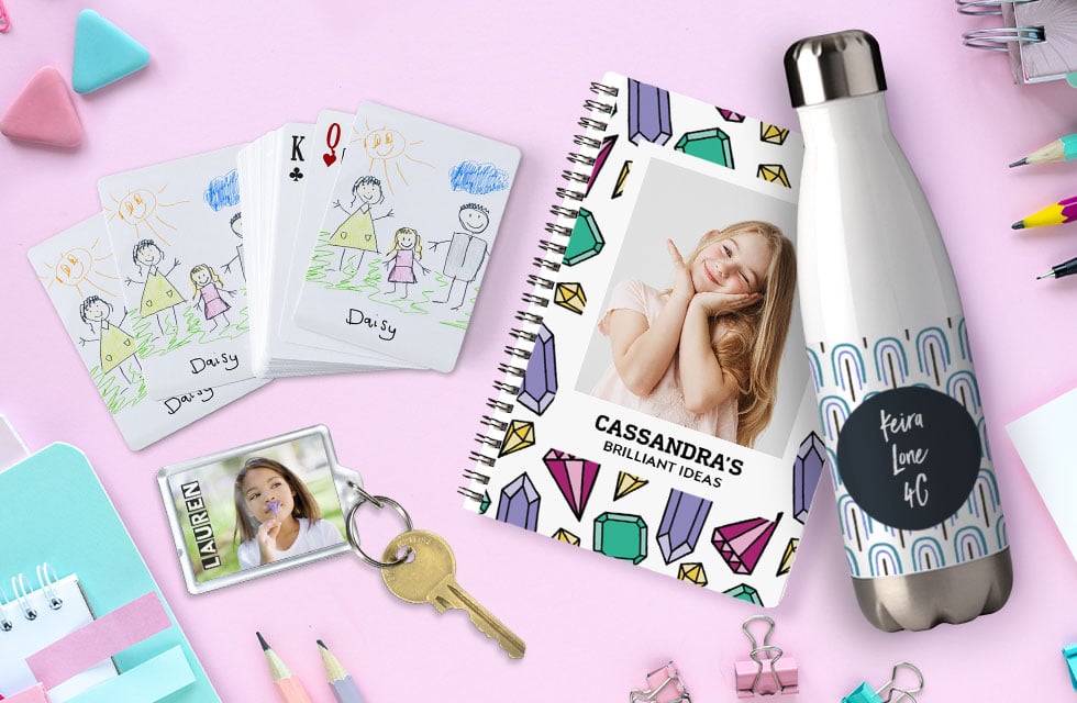 various kids' gifts that you can customise with Snapfish