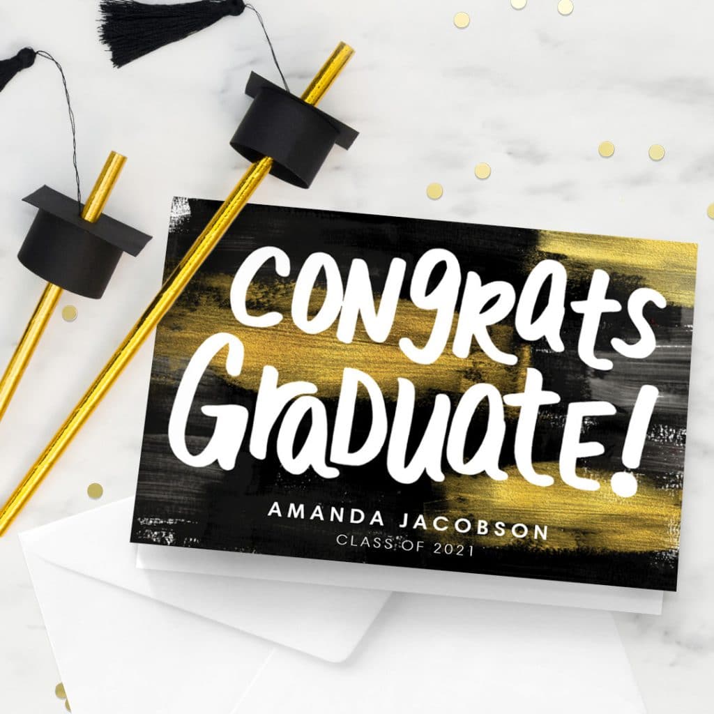 A lovely congrats graduate greeting card and an envelope
